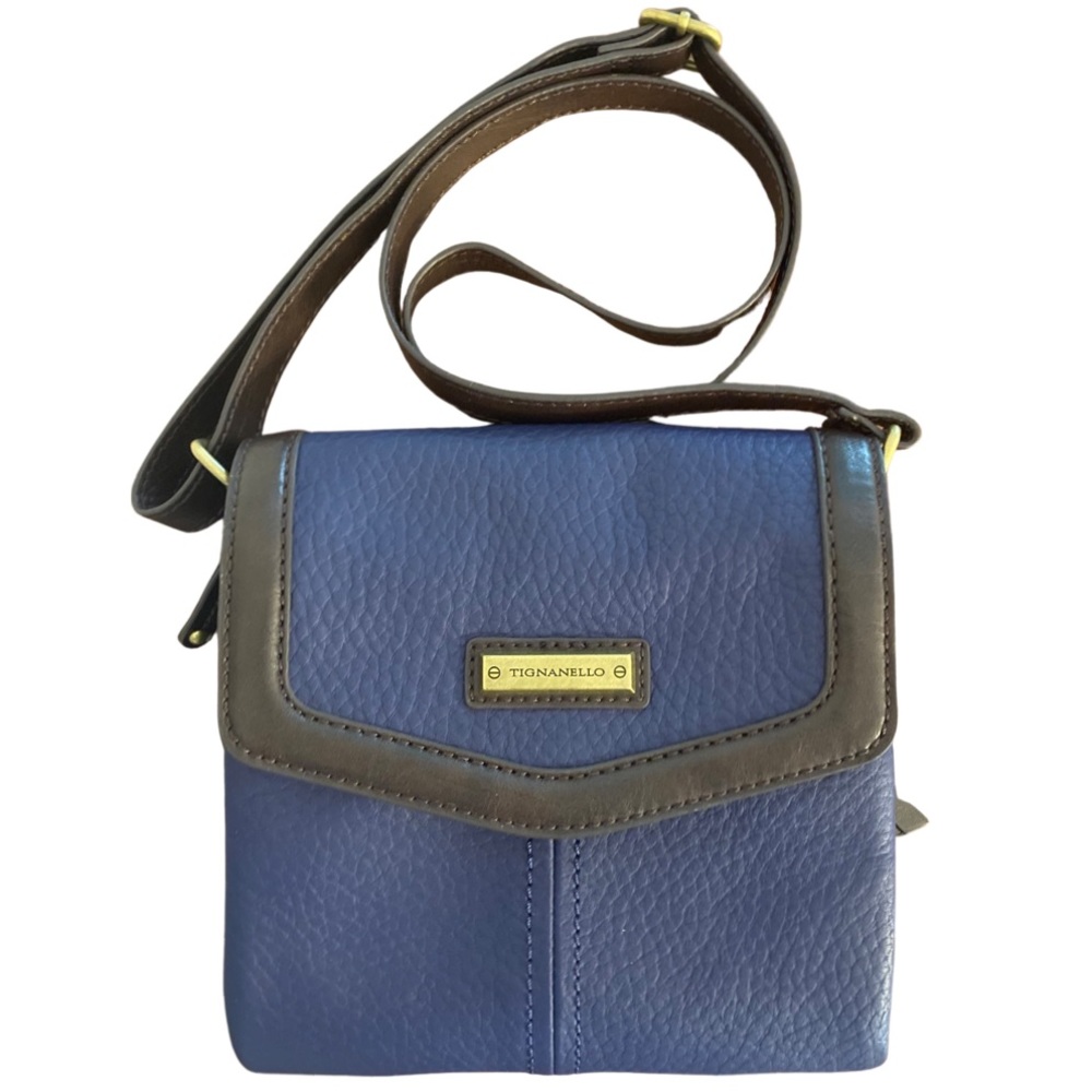 Tignanello Leather Crossbody Bag One Size Fits All Blue NWOT